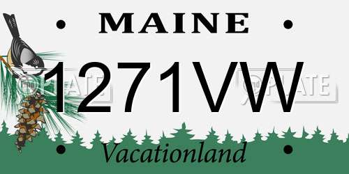 1271VW Maine License Plate