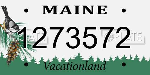 1273572 Maine License Plate
