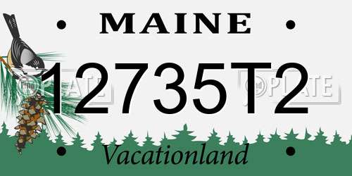 12735T2 Maine License Plate