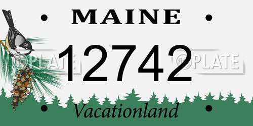 12742 Maine License Plate
