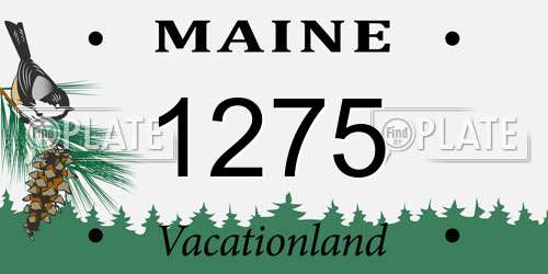 1275 Maine License Plate