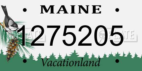 1275205 Maine License Plate