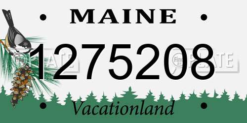 1275208 Maine License Plate