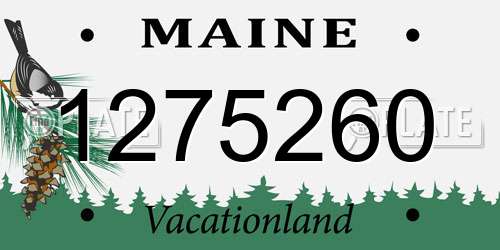 1275260 Maine License Plate