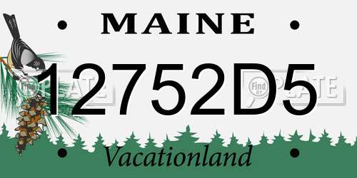 12752D5 Maine License Plate
