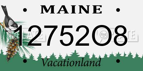 12752O8 Maine License Plate
