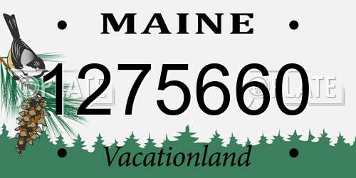 1275660 Maine License Plate