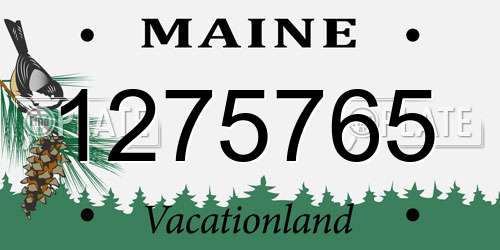 1275765 Maine License Plate