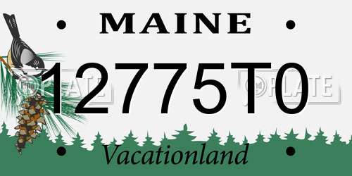 12775T0 Maine License Plate