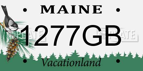 1277GB Maine License Plate