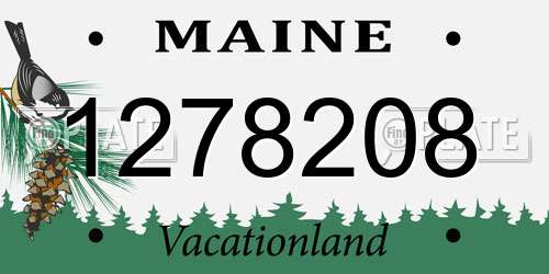 1278208 Maine License Plate