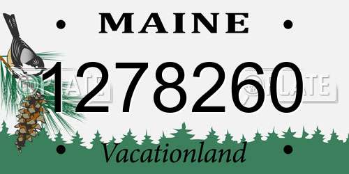 1278260 Maine License Plate
