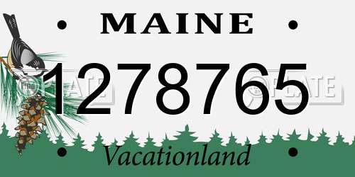 1278765 Maine License Plate