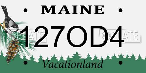 127OD4 Maine License Plate