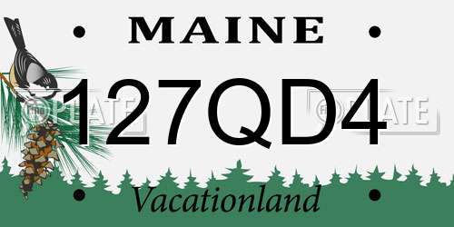 127QD4 Maine License Plate