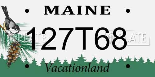 127T68 Maine License Plate