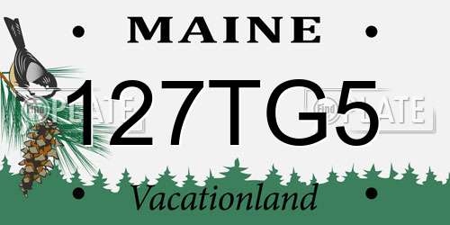 127TG5 Maine License Plate