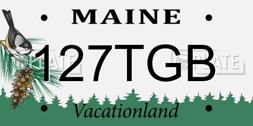 127TGB Maine License Plate