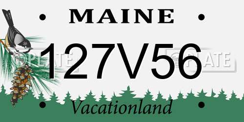 127V56 Maine License Plate