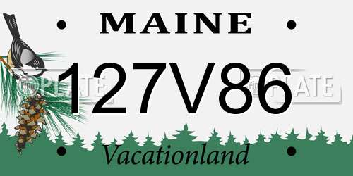 127V86 Maine License Plate