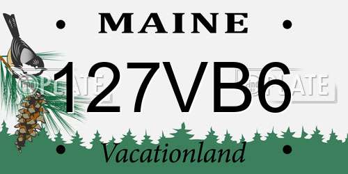 127VB6 Maine License Plate