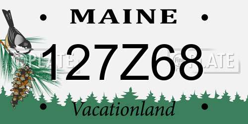 127Z68 Maine License Plate