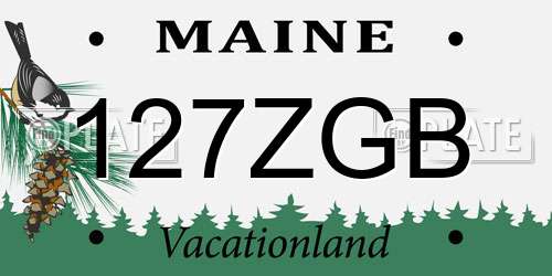 127ZGB Maine License Plate