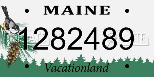 1282489 Maine License Plate