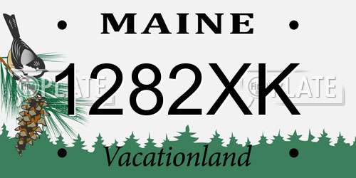 1282XK Maine License Plate