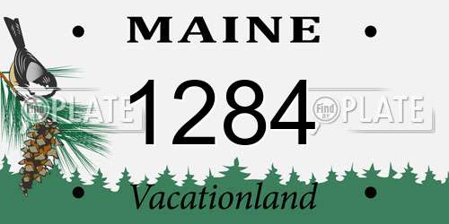 1284 Maine License Plate