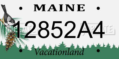 12852A4 Maine License Plate