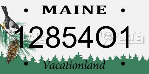 12854O1 Maine License Plate