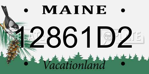 12861D2 Maine License Plate