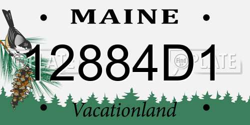12884D1 Maine License Plate