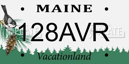 128AVR Maine License Plate
