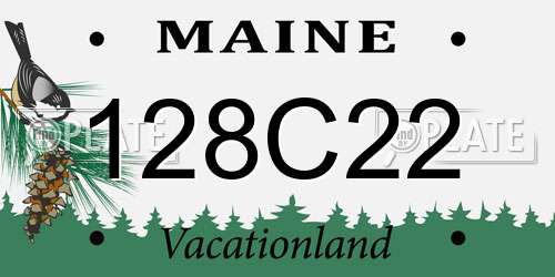 128C22 Maine License Plate