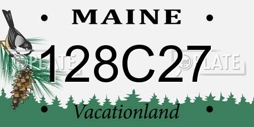 128C27 Maine License Plate