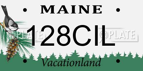 128CIL Maine License Plate