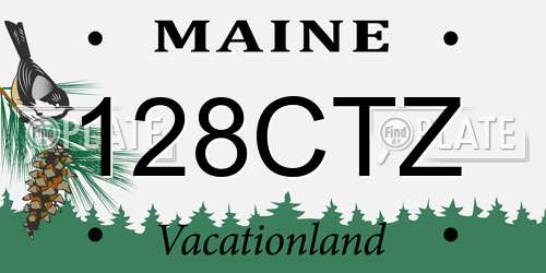 128CTZ Maine License Plate