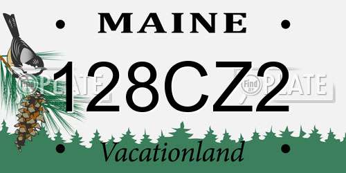 128CZ2 Maine License Plate