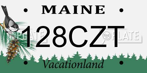 128CZT Maine License Plate
