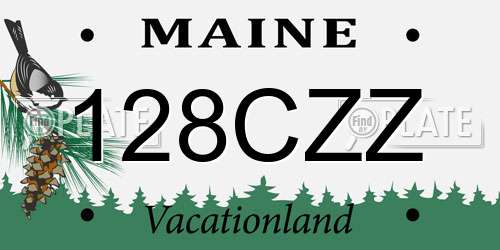 128CZZ Maine License Plate
