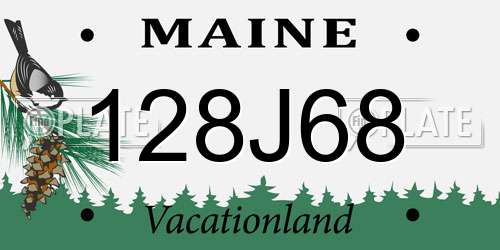 128J68 Maine License Plate