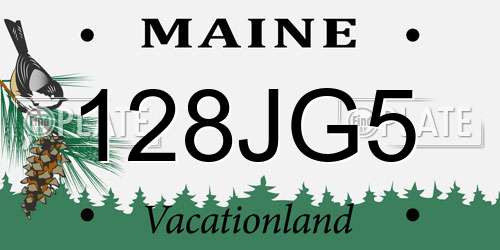 128JG5 Maine License Plate