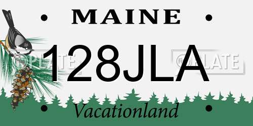 128JLA Maine License Plate