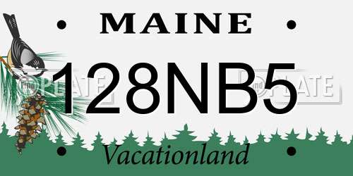 128NB5 Maine License Plate