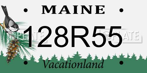 128R55 Maine License Plate