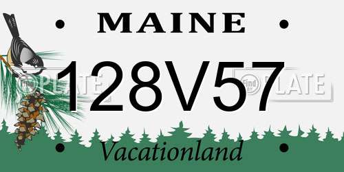 128V57 Maine License Plate