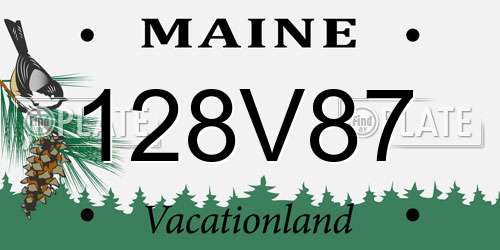128V87 Maine License Plate