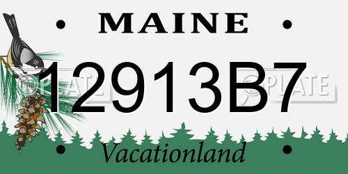 12913B7 Maine License Plate